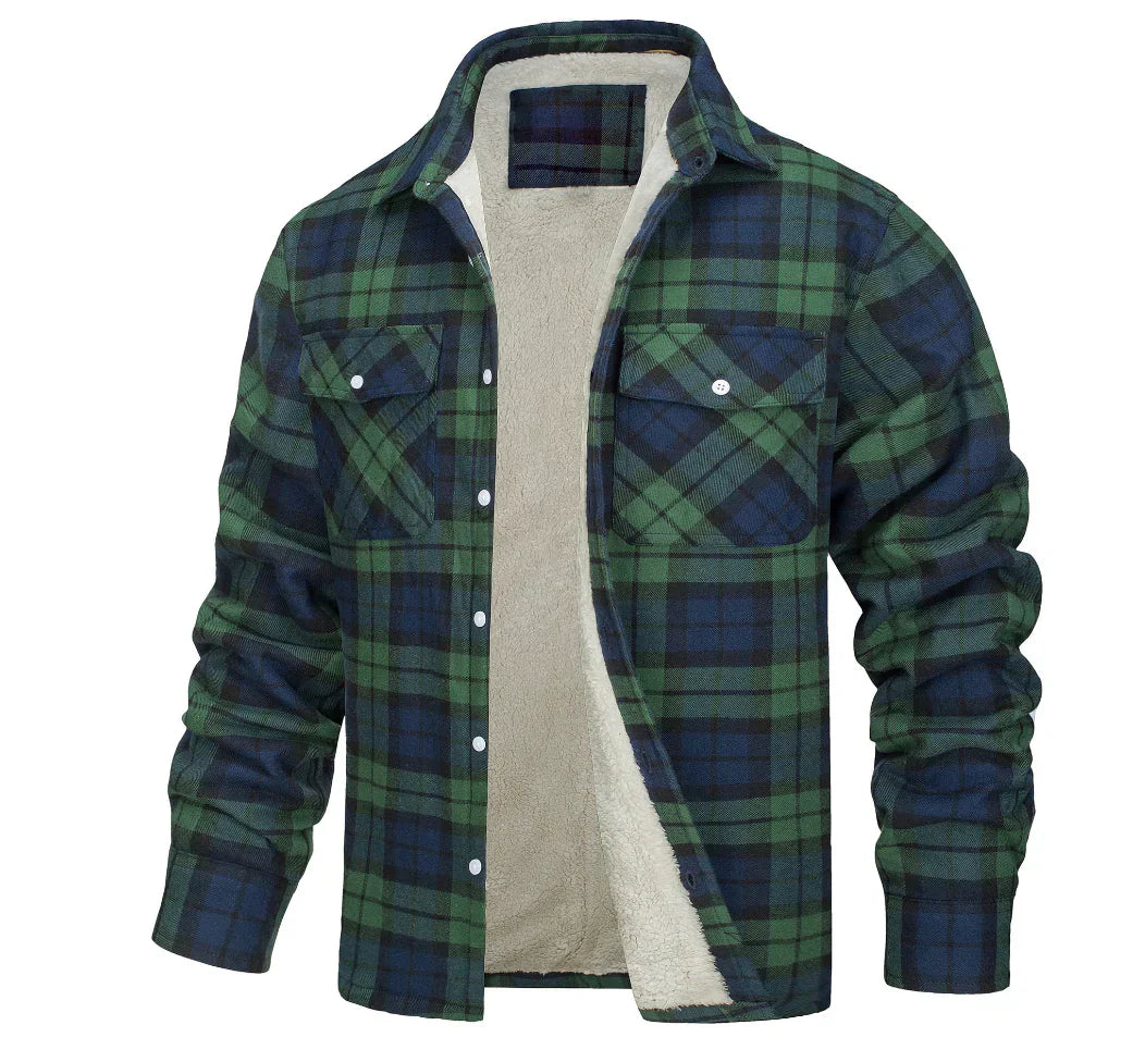 Malmo | Camisa Oversize a Cuadros Con Forro Polar Y Cierre Frontal Con Botones