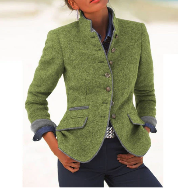 Nysha | Blazer Con Cuello Alto Y Botones Frontales