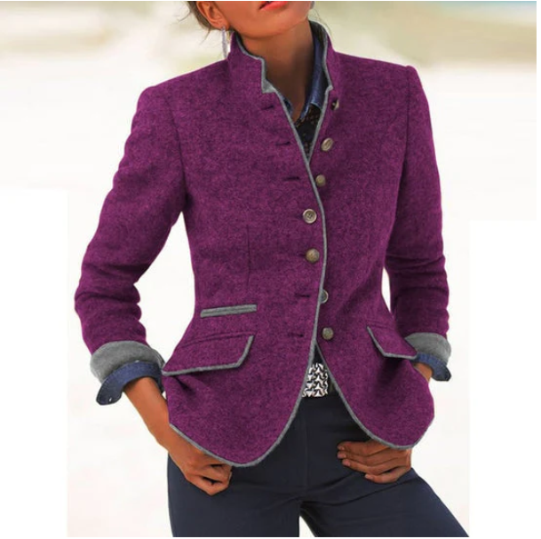 Nysha | Blazer Con Cuello Alto Y Botones Frontales