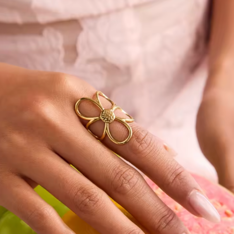 Meloni | Anillo Ajustable Flor Margarita Abierta