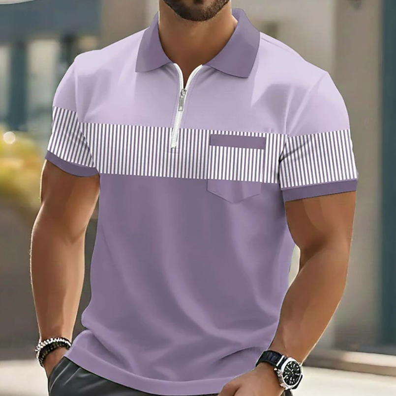 Brett | Polo De Rayas Con Cuello De Cremallera