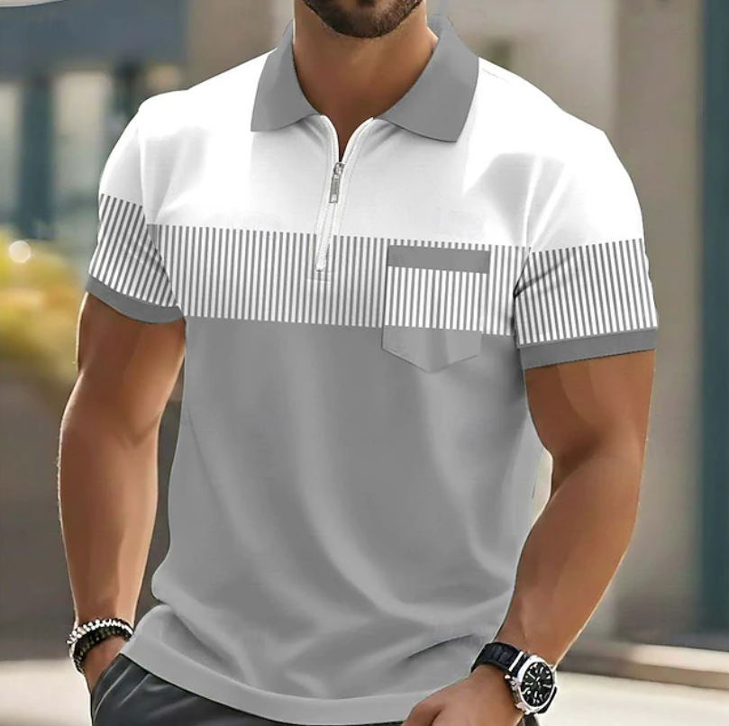 Brett | Polo De Rayas Con Cuello De Cremallera