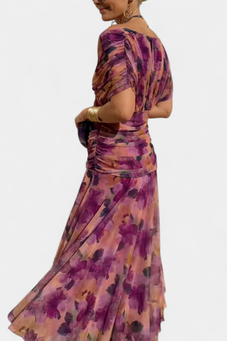 Lordanka | Vestido Largo Plisado Con Fruncidos Y Hombros Al Aire