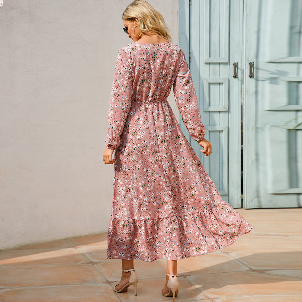 Trisha | Vestido Maxi Floral de Manga Larga