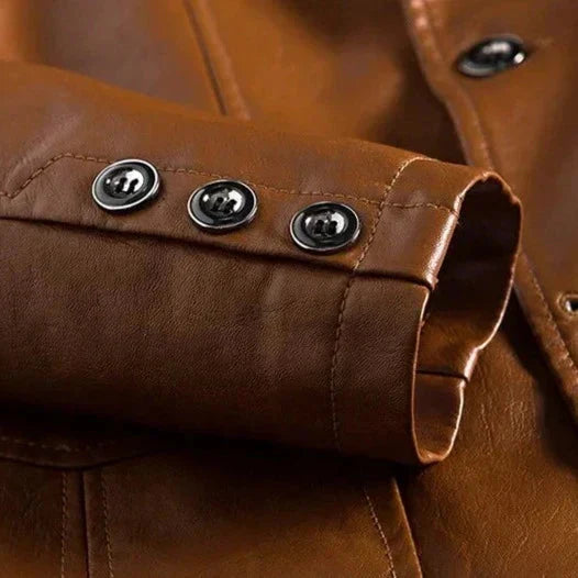 Heinz | Chaqueta Vintage Estilo Cuero Con Botones