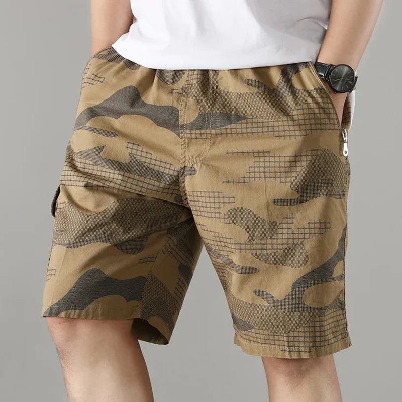 Jireh | Pantalones Cortos De Hombre Con Estampado De Camuflaje Hasta La Rodilla