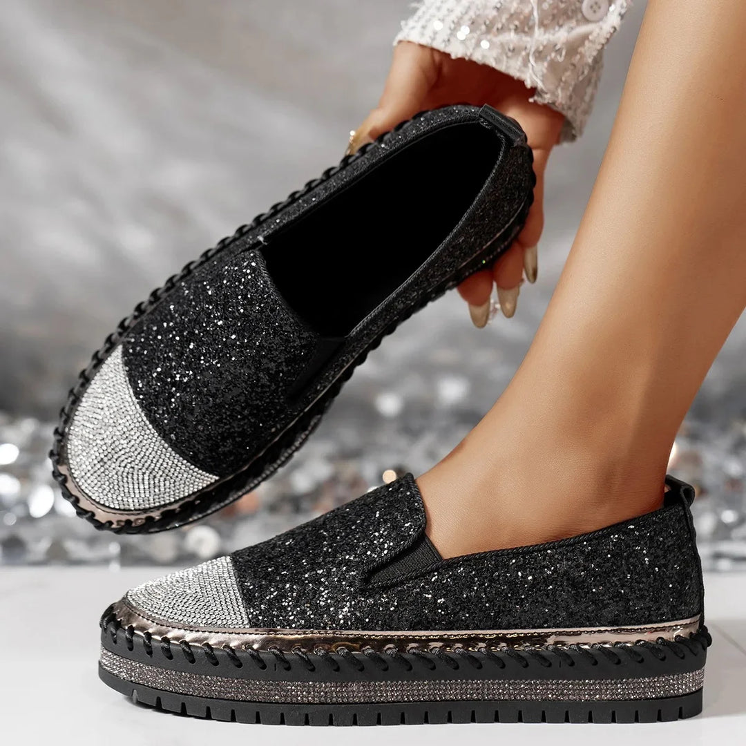 Lizka | Mocasines de Plataforma Con Pedrería Brillante