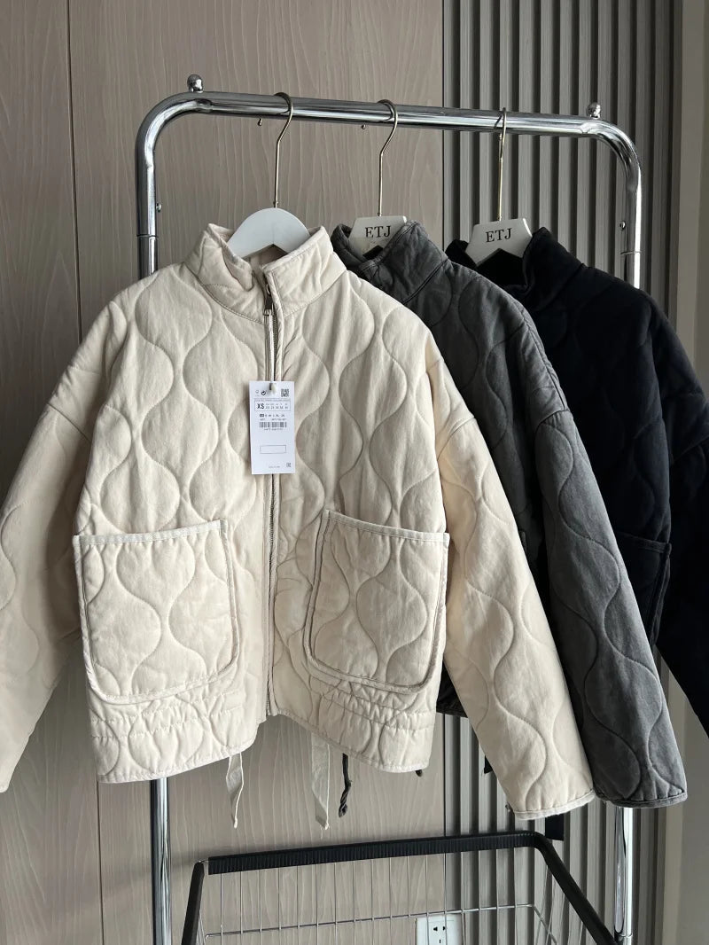 Pascale | Chaqueta Acolchada Con Cremallera Frontal Y Cuello Alto
