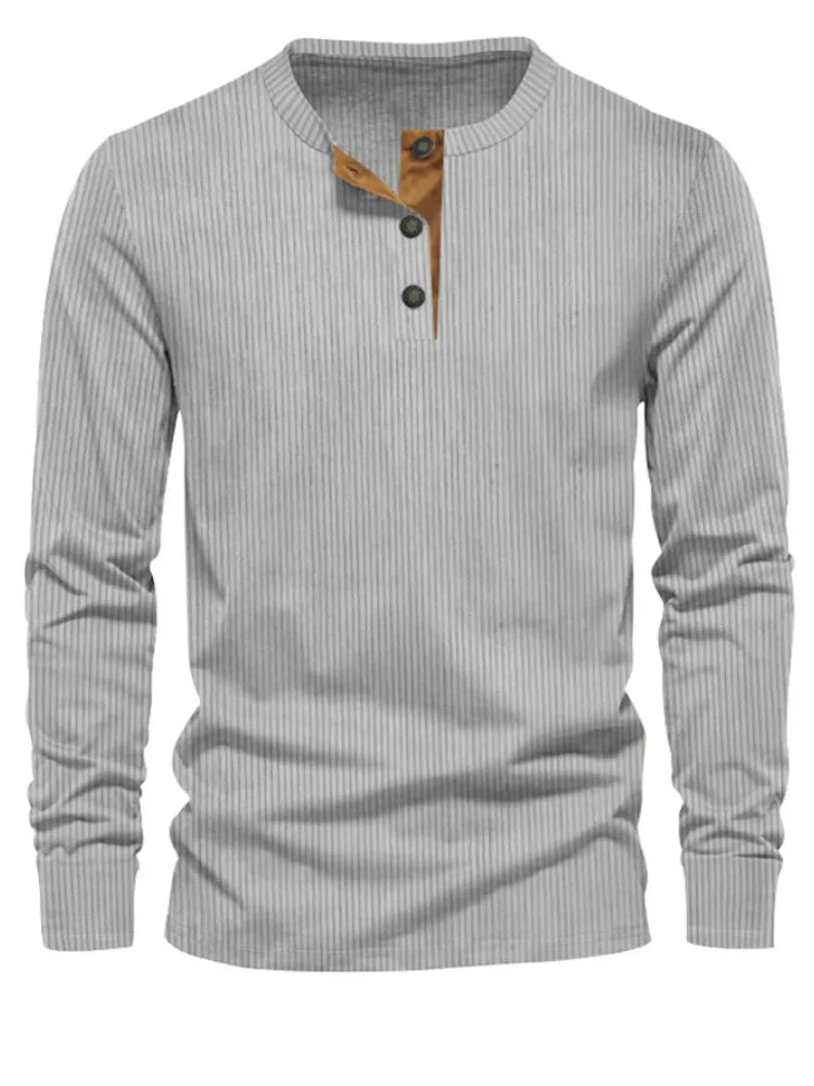 Erasto | Camiseta Acanalada De Manga Larga Con Botones