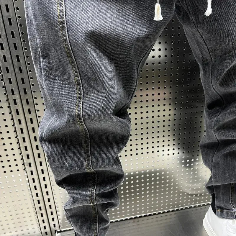 Renaldo | Denim Jogger Pants With Drawstring Waist