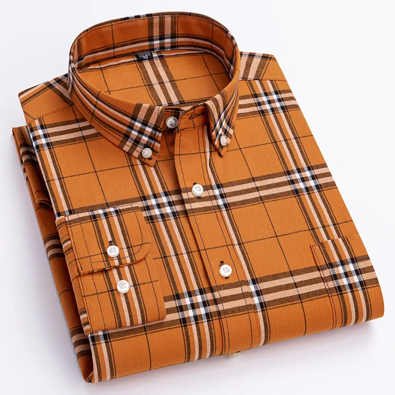 Alexandru | Camisa De Manga Larga a Cuadros Con Cuello Abotonado