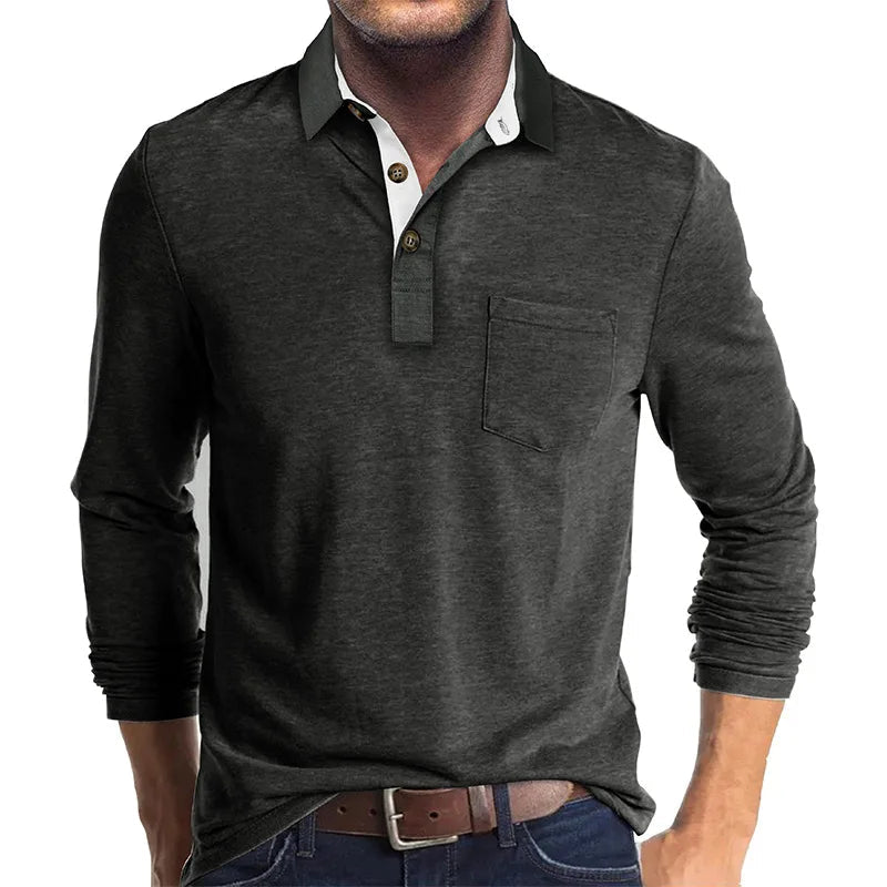 Wilfrido | Camisa Polo de Manga Larga Con Bolsillo