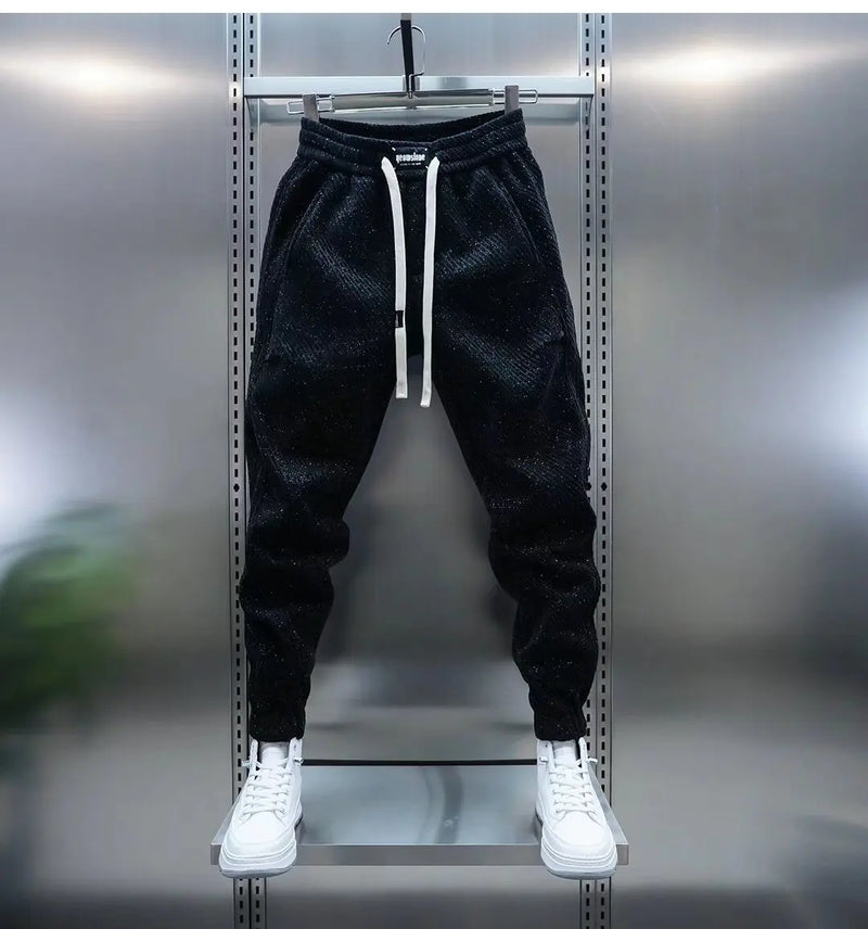 Wilberg - Pantalones Jogger con Cordón y Acabado Texturizado Con Puños Elásticos