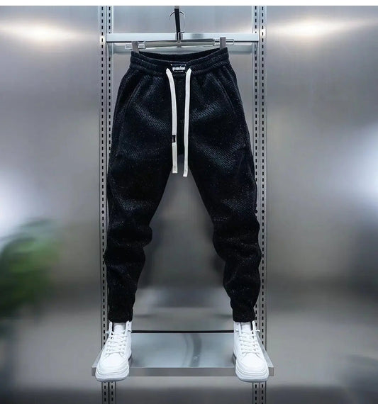 Wilberg - Pantalones Jogger con Cordón y Acabado Texturizado Con Puños Elásticos