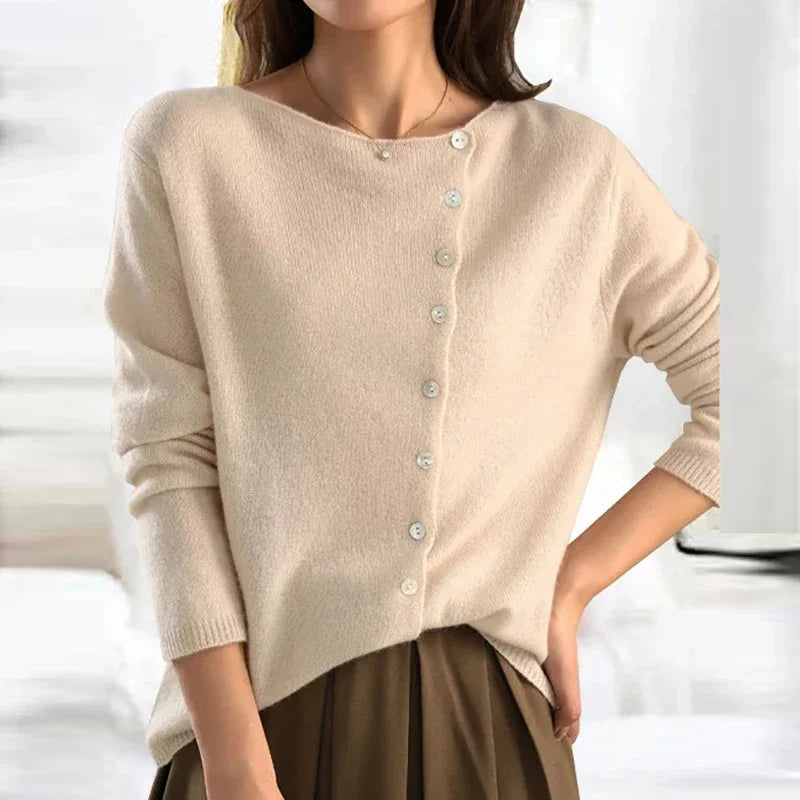 Wessels | Cardigan con Cuello Asimétrico y Botones