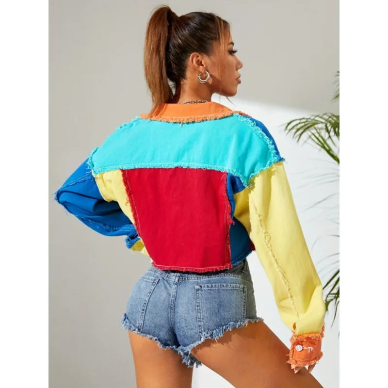Mayra | Conjunto De Chaqueta Corta Y Pantalón Patchwork