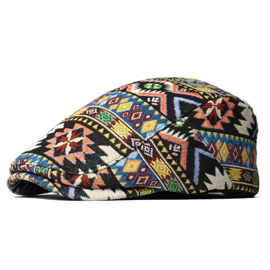 Juraj - Gorra Plana De Varios Paneles Con Estampado Geométrico