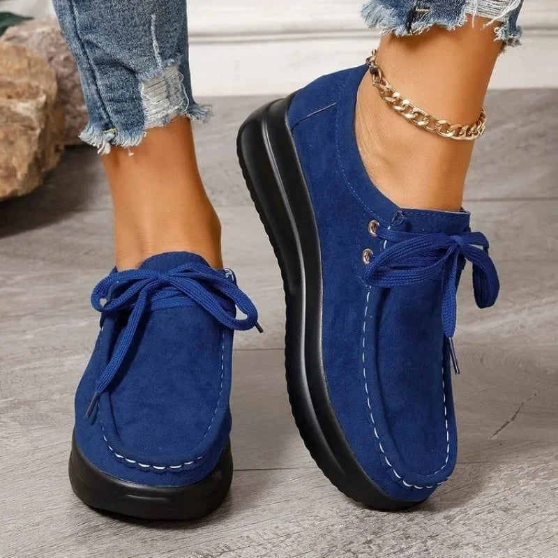 Tonja - Zapatos Cómodos Con Cordones Estilo Ante