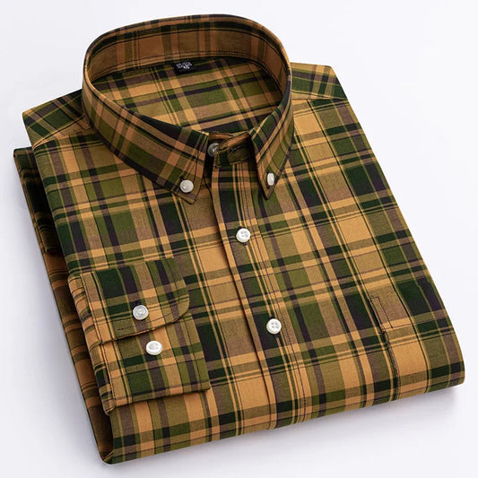 Alexandru | Camisa De Manga Larga a Cuadros Con Cuello Abotonado