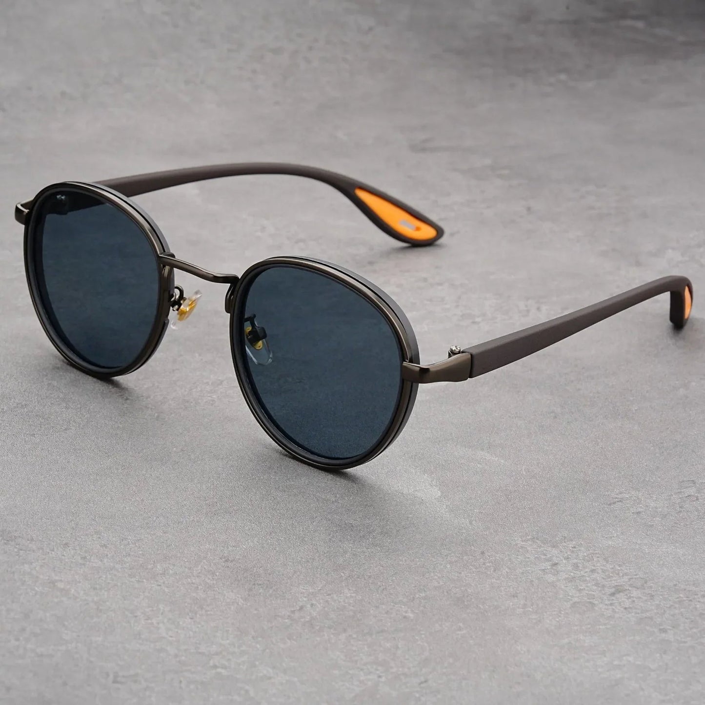 NoirGlow | Gafas Retro Redondas con Marco Doble Metálico