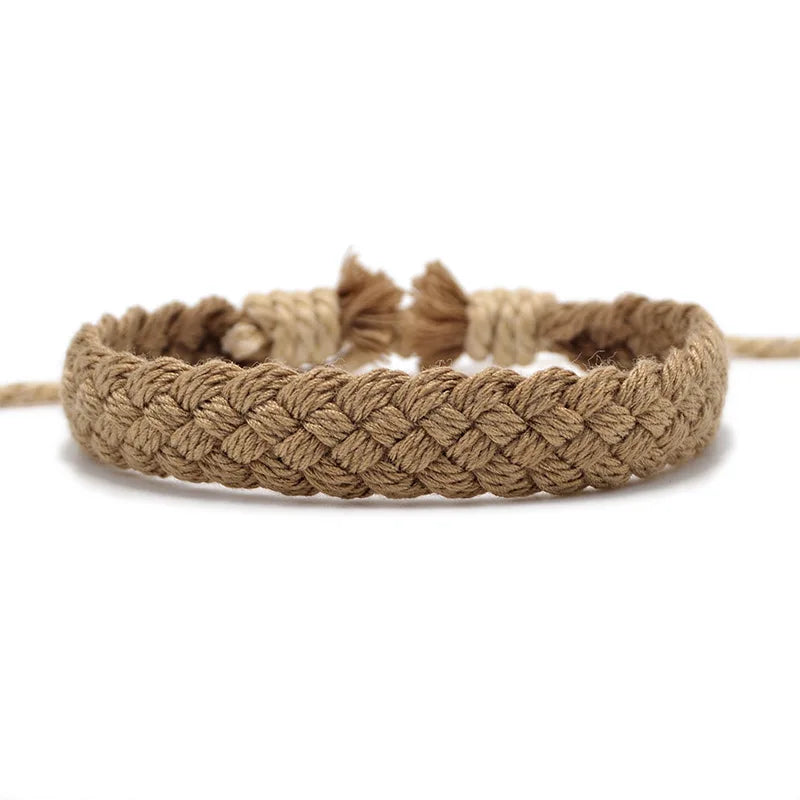 Gjergj - Pulsera Ajustable de Cuerda Trenzada Con Cierre de Nudo Deslizante