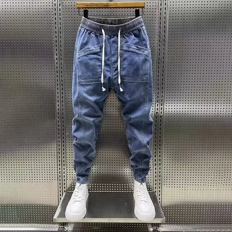 Renaldo | Denim Jogger Pants With Drawstring Waist