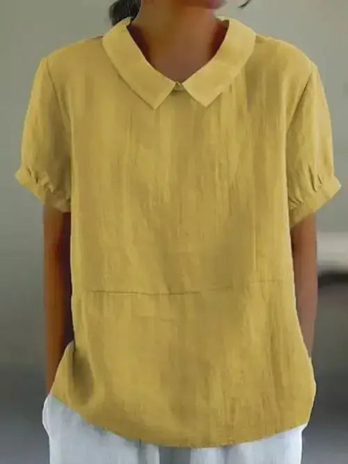 Henny | Blusa Manga Corta con Cuello Peter Pan