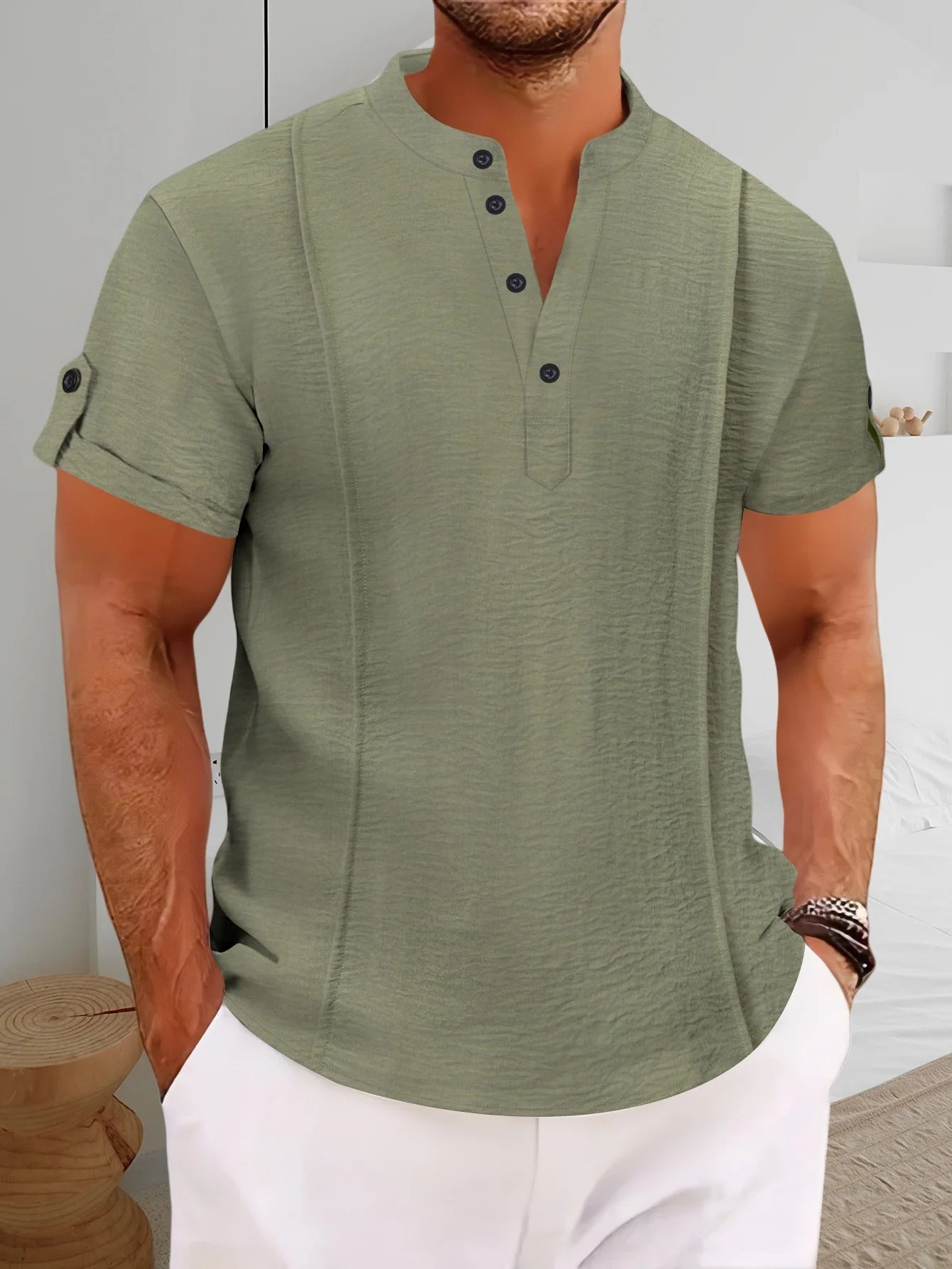 Joe | Camisa Texturizada De Manga Corta Con Botones