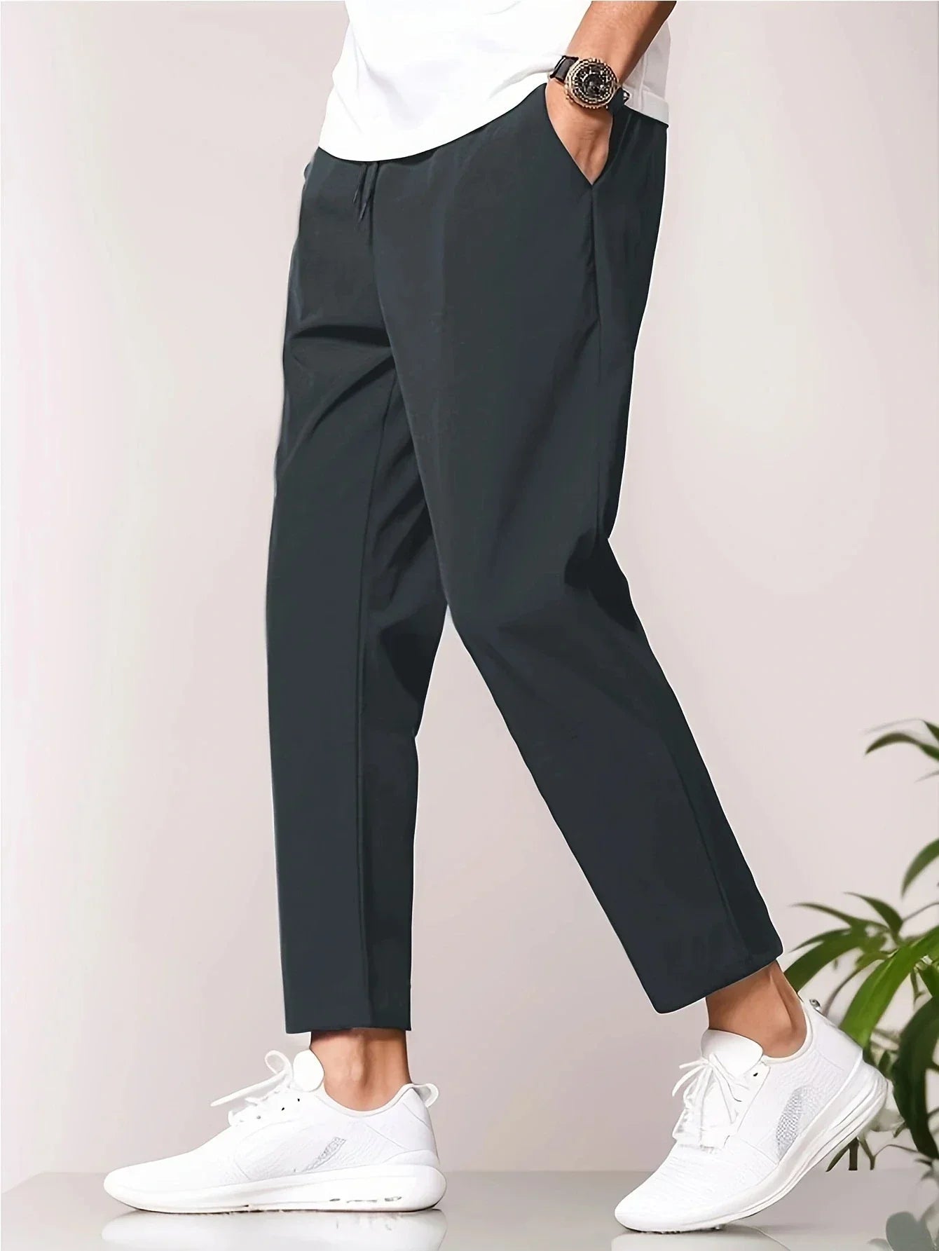 Michale - Pantalón Informal De Corte Cónico Con Bolsillos Laterales