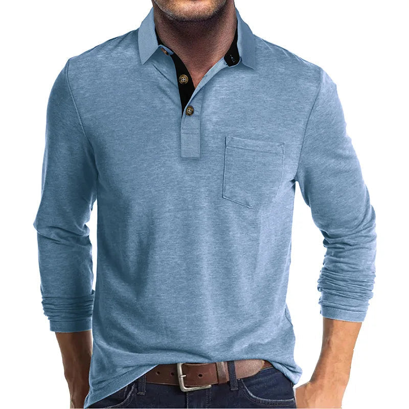 Wilfrido | Camisa Polo de Manga Larga Con Bolsillo