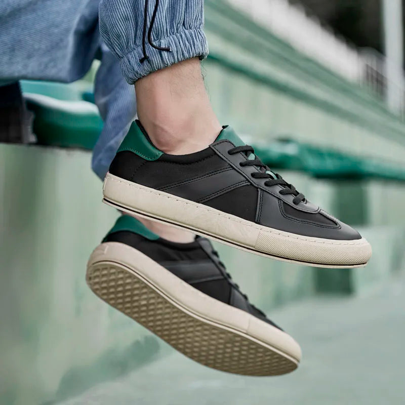 Zimo - Zapatillas Bajas Informales con Cordones y Talón en Contraste