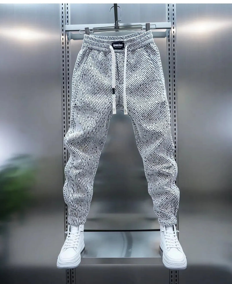 Wilberg - Pantalones Jogger con Cordón y Acabado Texturizado Con Puños Elásticos