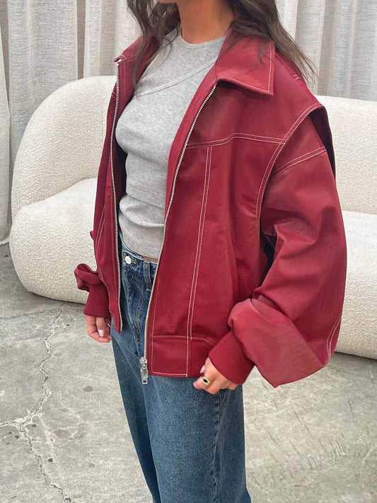 Cindy | Chaqueta Bomber Corta con Cremallera