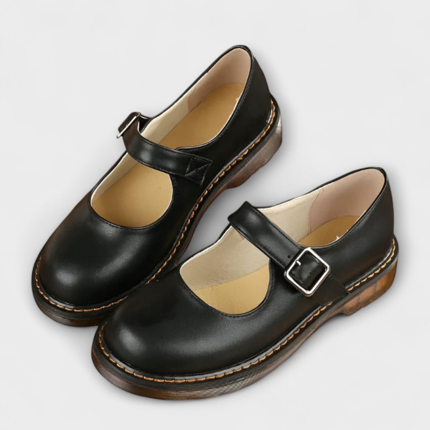 Yolanda | Zapatos Mary Jane Con Correa y Hebilla Negra