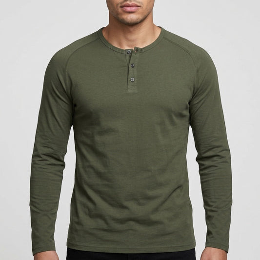 Alan | Camisa Henley de Manga Larga con Botones