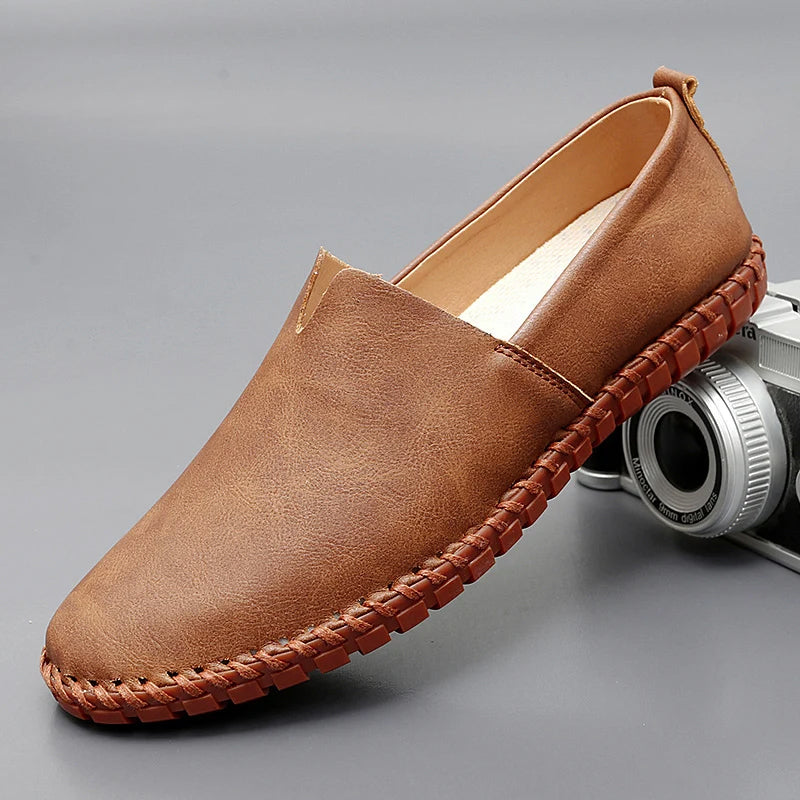 Johnnie | Mocasines Sin Cordones Con Costuras en Contraste