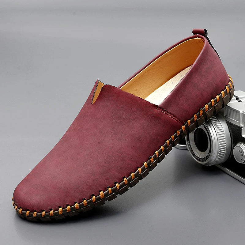 Johnnie | Mocasines Sin Cordones Con Costuras en Contraste