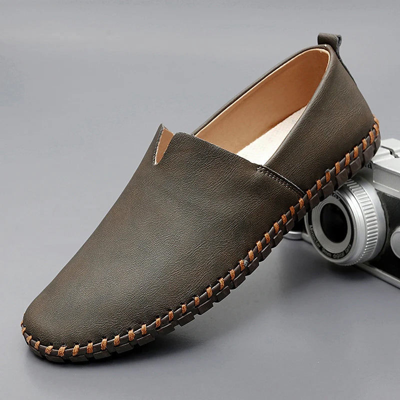Johnnie | Mocasines Sin Cordones Con Costuras en Contraste
