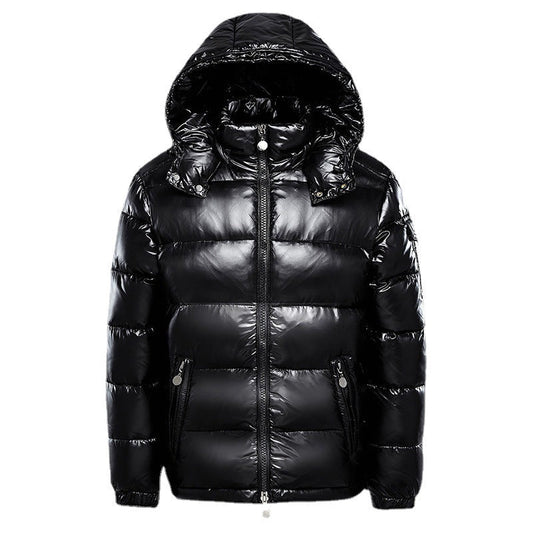 Antonio | Chaqueta Puffer con Capucha y Acabado Brillante