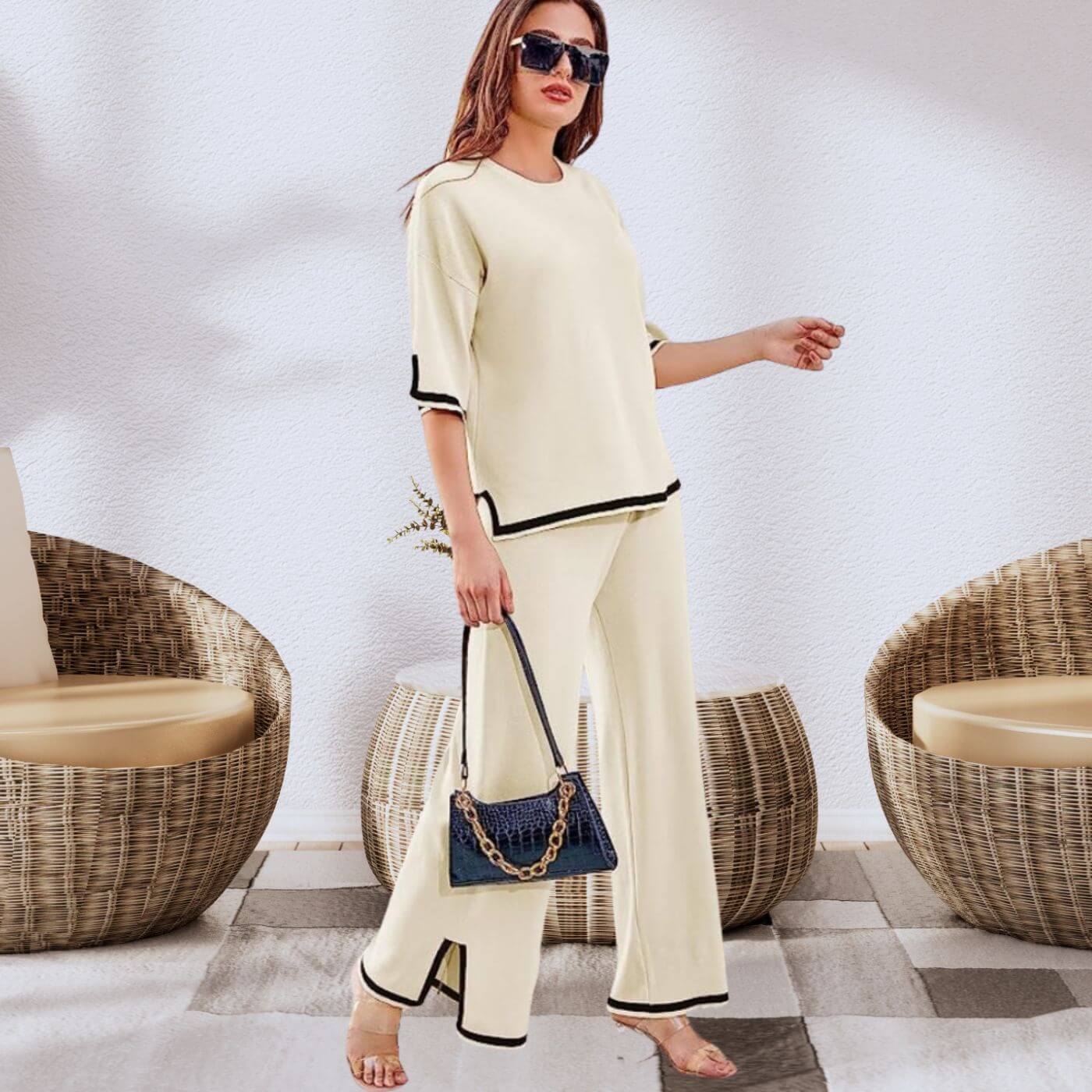 Heleta | Conjunto Punto Dos Piezas Capri Contraste