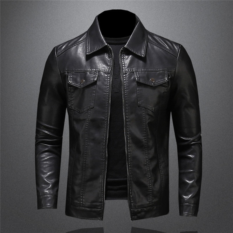 Merten | Chaqueta Estilo Piel Con Cremallera Frontal