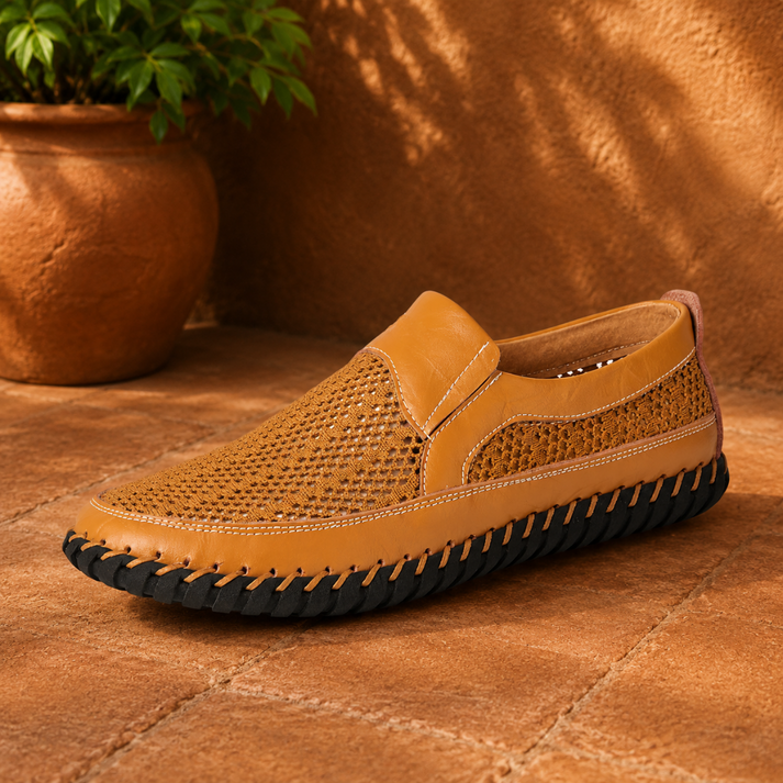 Joerg | Mocasines Sin Cordones Con Paneles De Malla Y Suela Cosida