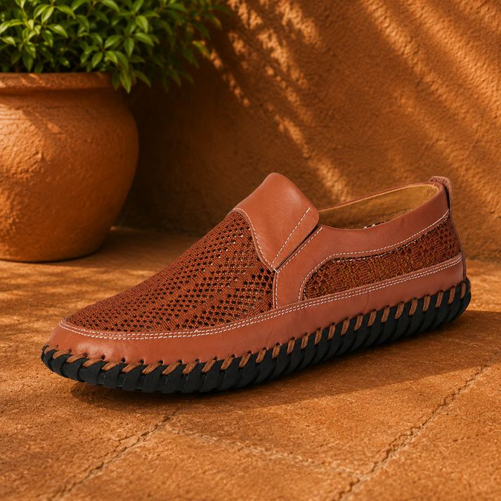 Joerg | Mocasines Sin Cordones Con Paneles De Malla Y Suela Cosida