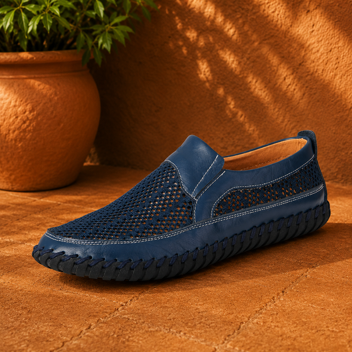 Joerg | Mocasines Sin Cordones Con Paneles De Malla Y Suela Cosida
