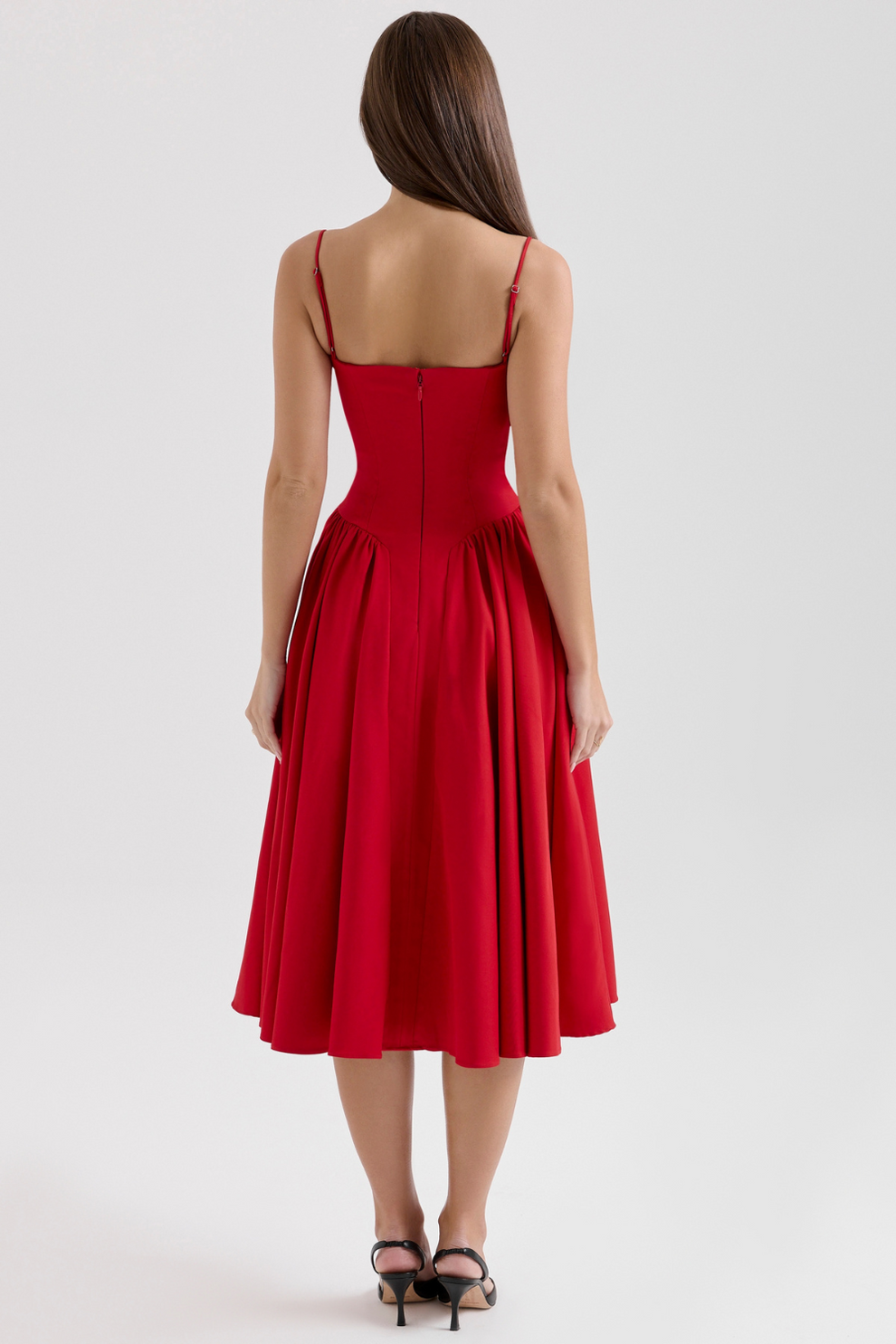 Maissa | Vestido Midi Sin Mangas Con Escote Corazón