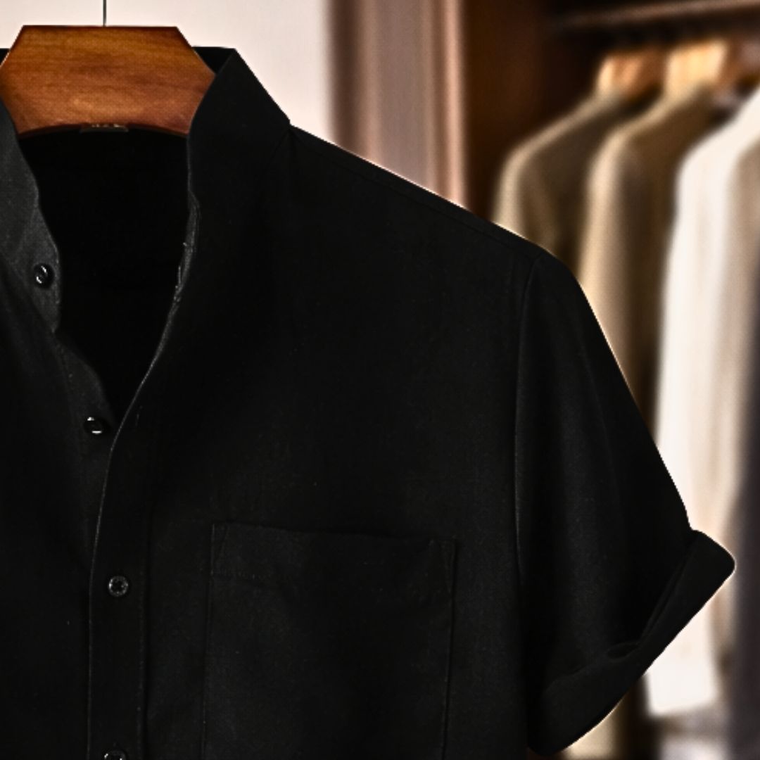 Sinzer | Camisa De Manga Corta Cuello Mao Texturizada