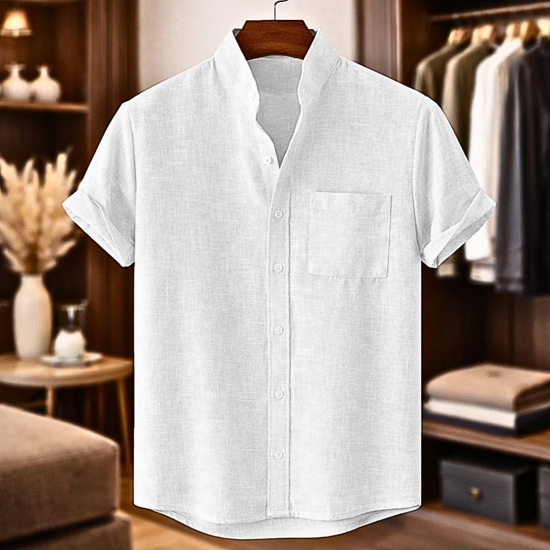 Sinzer | Camisa De Manga Corta Cuello Mao Texturizada