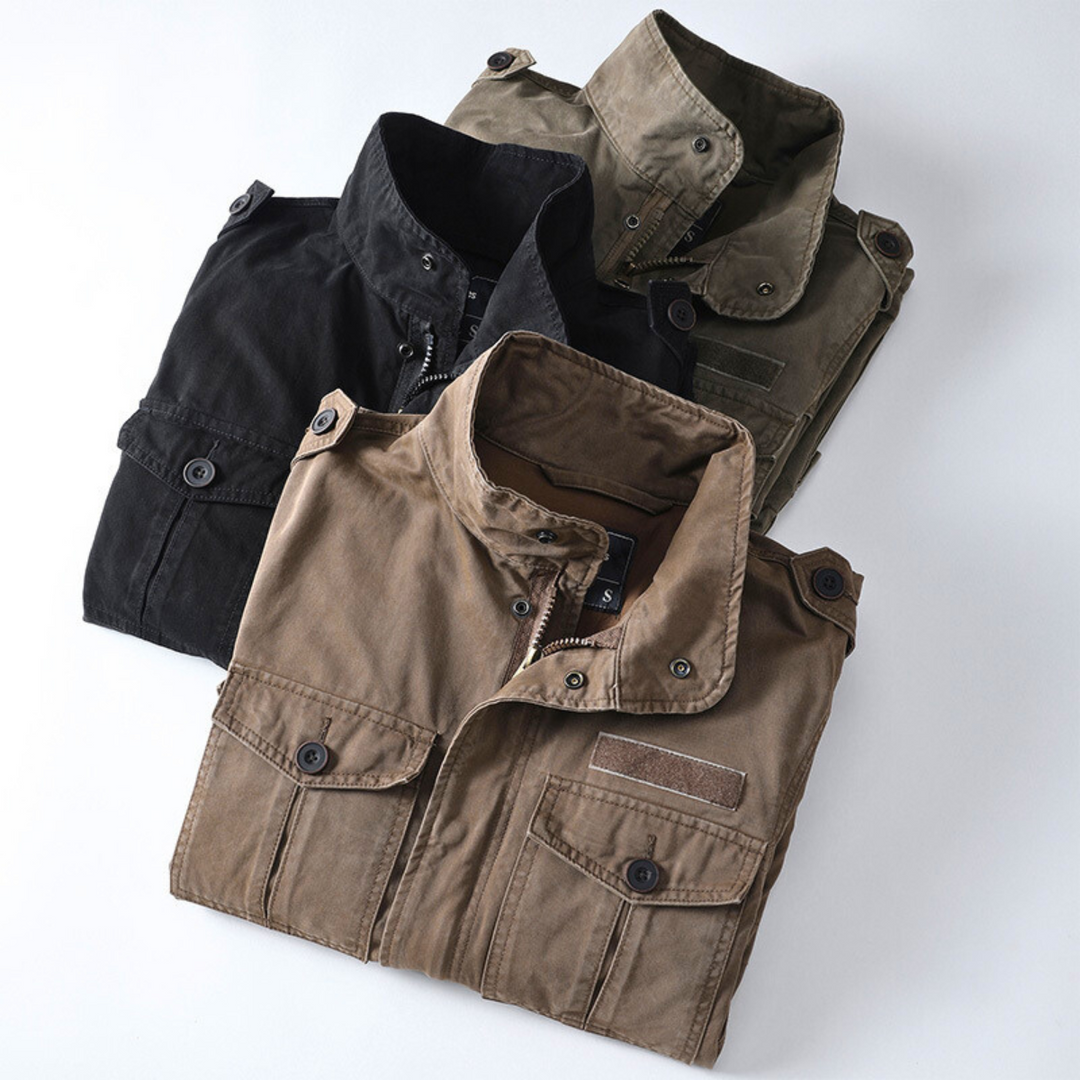 Sergei - Chaqueta Cargo Utilitaria Con Cuello Alto y Manga Larga
