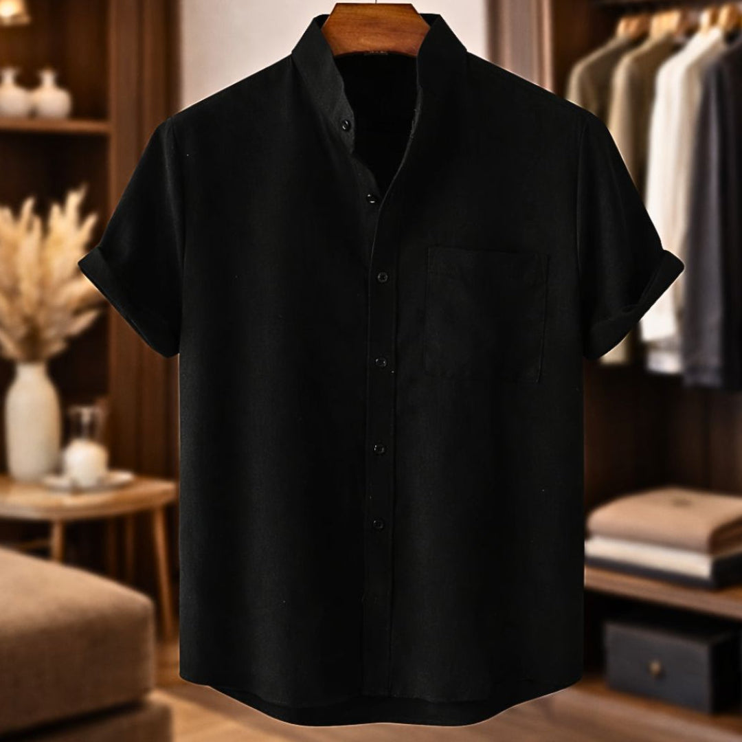 Sinzer | Camisa De Manga Corta Cuello Mao Texturizada