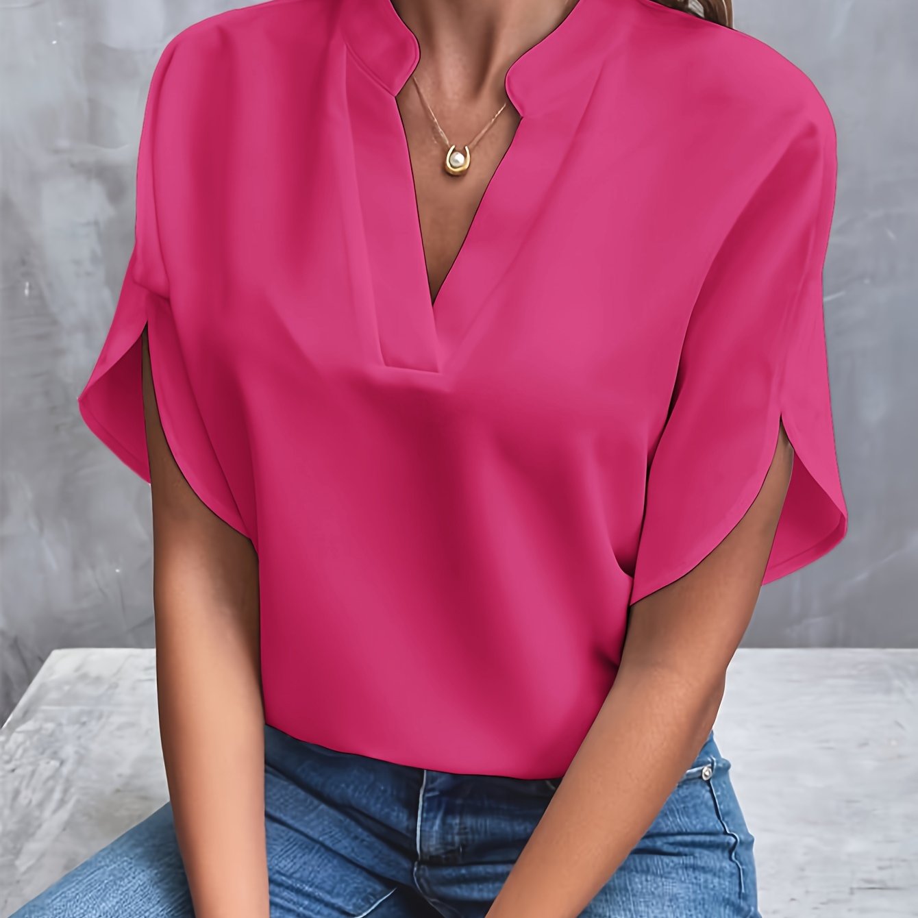 Carros | Blusa De Corte Holgado Con Cuello en V Y Mangas Con Volantes